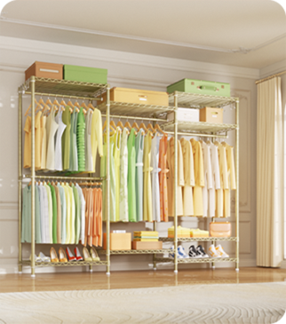 Three Section Clothing Rack