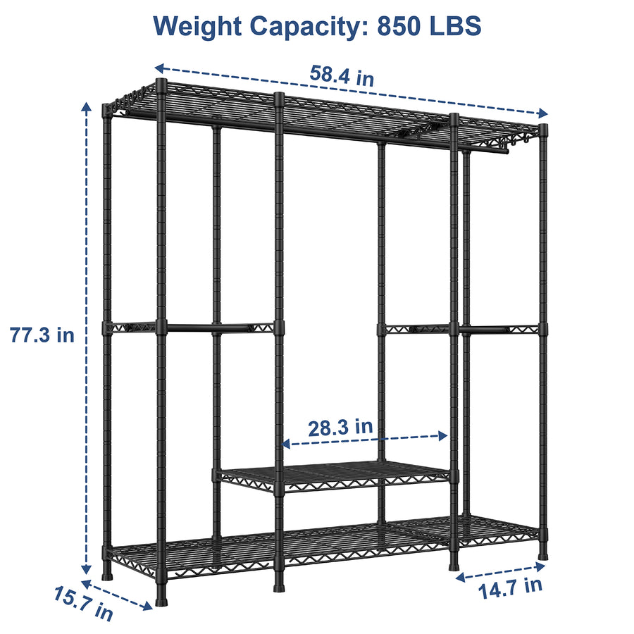 Ulif E3 clothes rack, 850 lbs capacity, 5 tiers, heavy duty - detail photo 2 of 8
