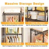 H41 Garment Rack Heavy Duty Clothes Rack, Clothing Racks for Hanging Clothes, Extra Large Freestanding Portable Closet Wardrobe Rack