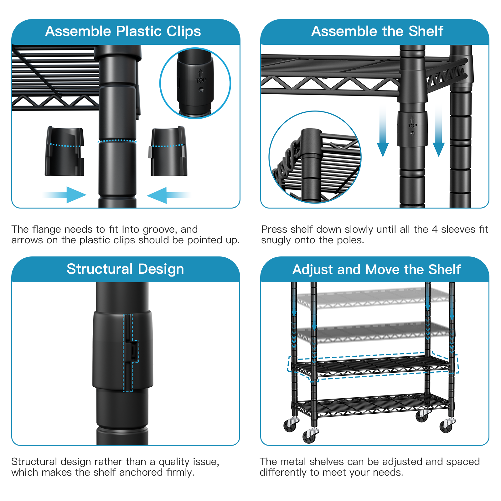 P3 Single Column Garment Rack (Black), 39.4"W, 464LBS Load & 3-Tier Shelves with Lockable Wheels