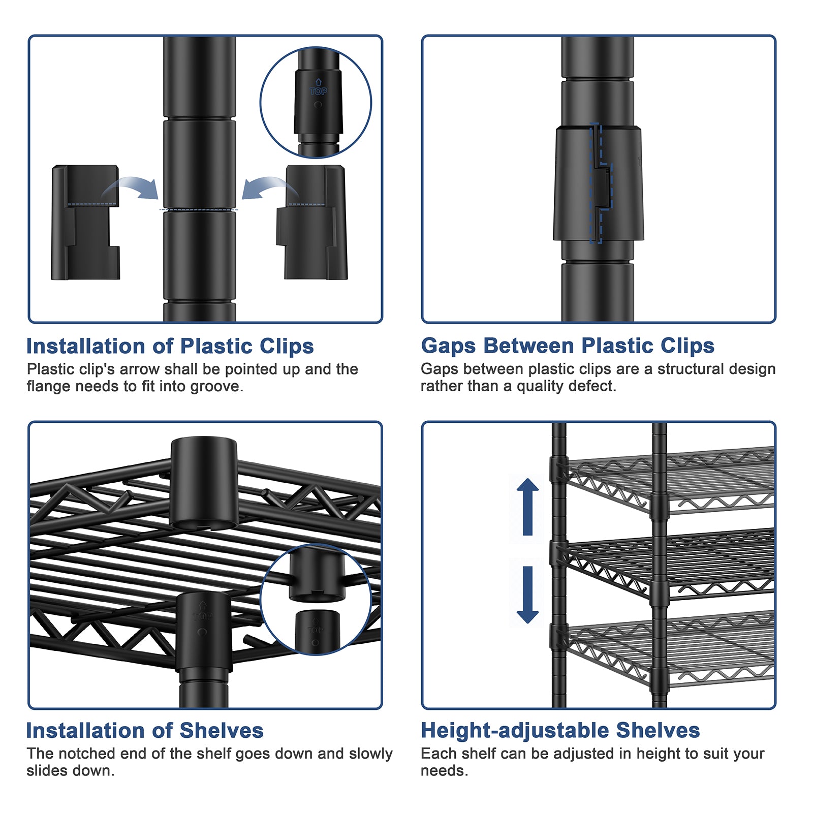 E3 58.4"W Triple Column Garment Rack (Black), 850LBS Load & 5-Tier Storage Shelves