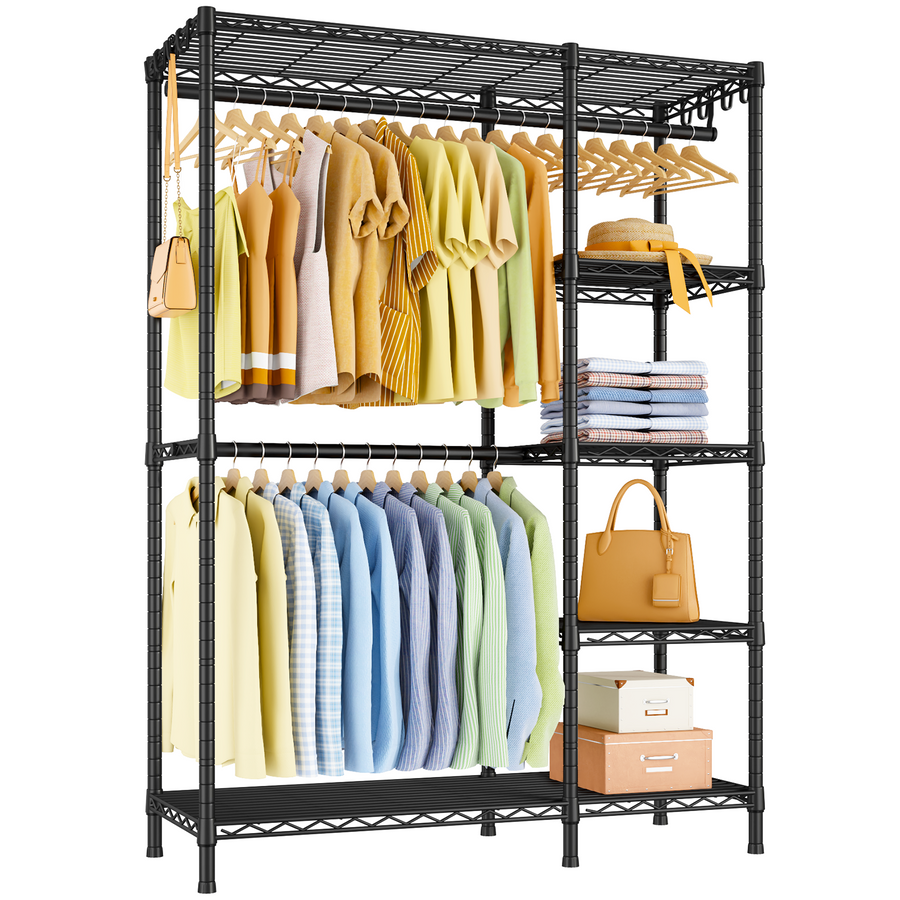 Ulif F2 clothes rack, 630 lbs capacity, 5 tiers, heavy duty - main product photo