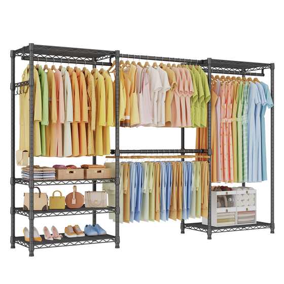 E1 Heavy Duty Closet Garment Rack - Expandable closet, (70-88.2'') Width, Load Capacity 880 lbs