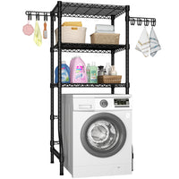 U8 Medium Over-Washer Garment Rack (Black), ≤29.9" Washer Fit, 304LBS Load & Anti-Rust Coating