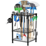 T2 Single Column Tool Organizer Rack (Black), 35 Holes+8 S Hooks, Holds 45 Tools & Adjustable Shelf
