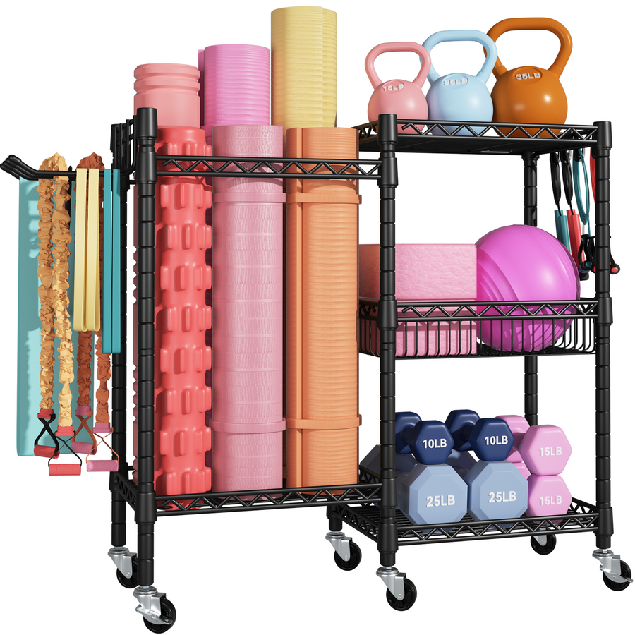 Ulif S2 home gym storage rack, 3 tiers, rolling - main product photo