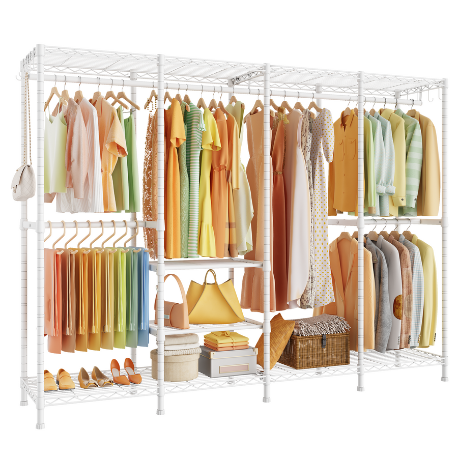 H41 Garment Rack Heavy Duty Clothes Rack, Clothing Racks for Hanging Clothes, Extra Large Freestanding Portable Closet Wardrobe Rack