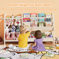 B5 Kids Bookshelf and Toy Storage, Book Shelf for Kids Rooms, Sling Toddler Book Shelves with Stuffed Animal Storage