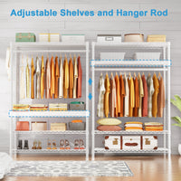 H4 45"W Extended Single Column Garment Rack (Black), 522LBS Load & Anti-Tip Device