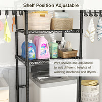 U8 Medium Over-Washer Garment Rack (Black), ≤29.9" Washer Fit, 304LBS Load & Anti-Rust Coating