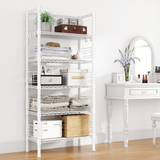 Narrow Metal Storage Rack (Black), 5-Tier, 400LBS Load & Guardrails for Kitchen/Bathroom