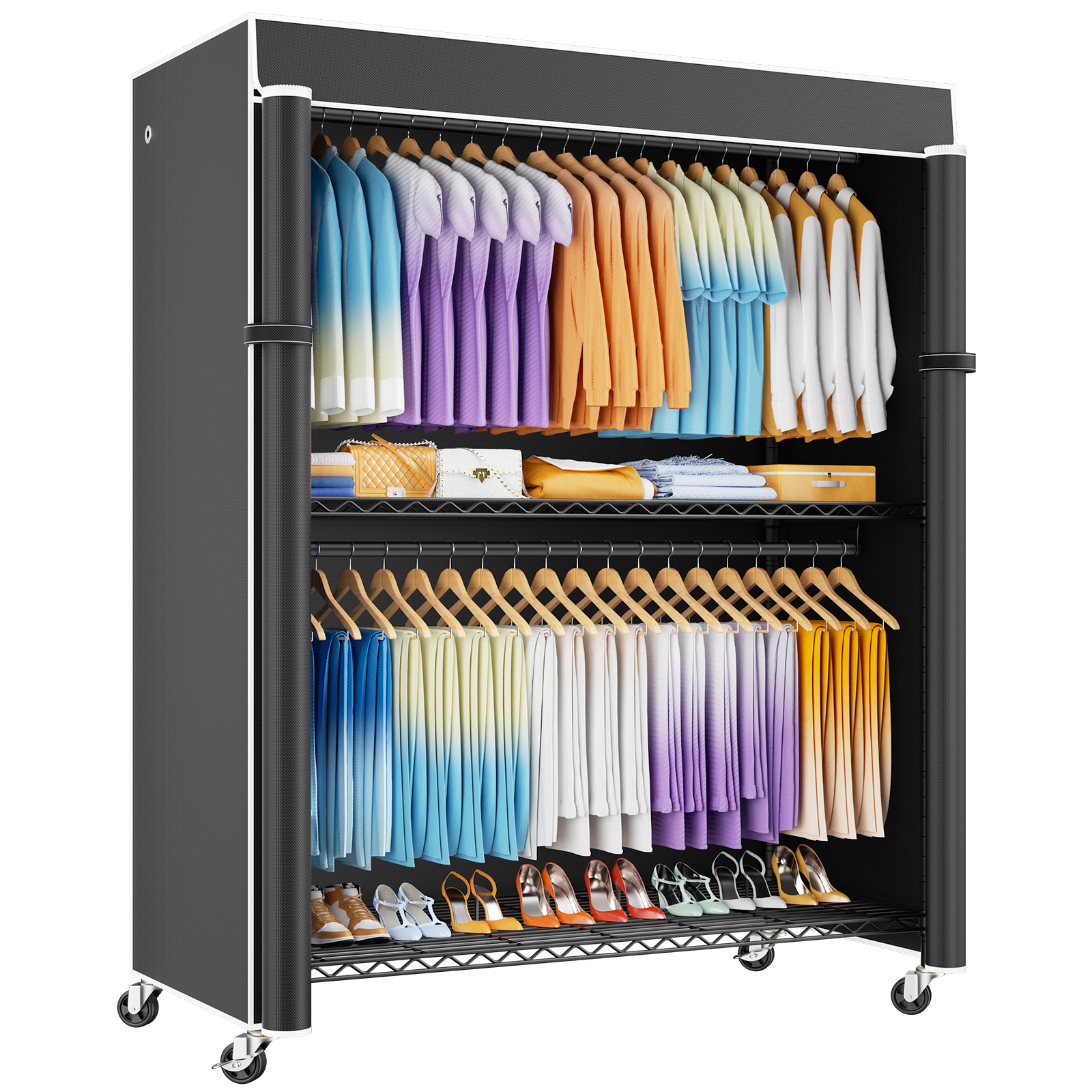 P8C Max Heavy duty clothing rack - Portable closet with extended width design, 51.2 Width, Total load capacity 800 lbs
