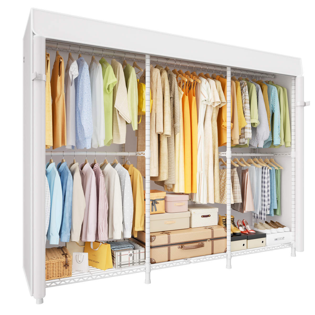 E14C Pro Multi-zone Closet - Heavy Duty Closet Organizer System, 69'' Width, Hold 960lbs