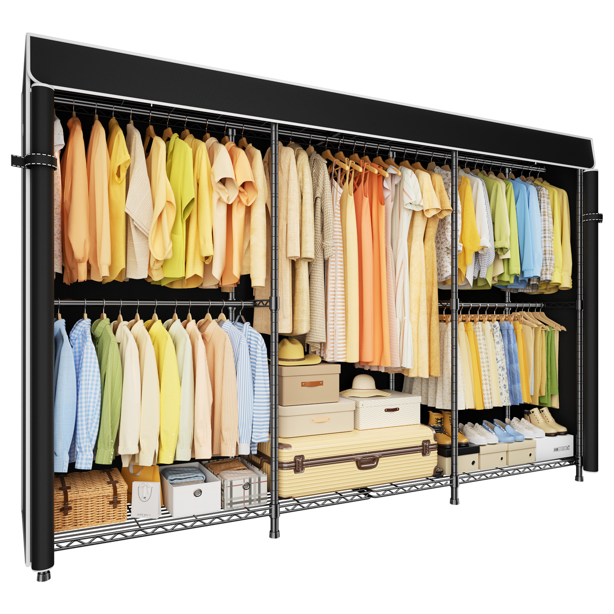 E14C Pro Multi-zone Closet - Heavy Duty Closet Organizer System, 69'' Width, Hold 960lbs