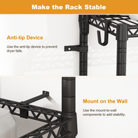 U16 Upgraded Washer Dryer Stacking Rack for Narrow Laundry Room and Bathroom, Metal Over Washer and Dryer Storage Shelves for Saving Space