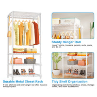 H4 23.6"W Mini Single Column Garment Rack (Black), 502LBS Load for Small Spaces