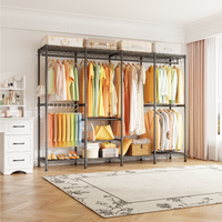 H41 Garment Rack Heavy Duty Clothes Rack, Clothing Racks for Hanging Clothes, Extra Large Freestanding Portable Closet Wardrobe Rack