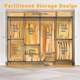 H41 Garment Rack Heavy Duty Clothes Rack, Clothing Racks for Hanging Clothes, Extra Large Freestanding Portable Closet Wardrobe Rack