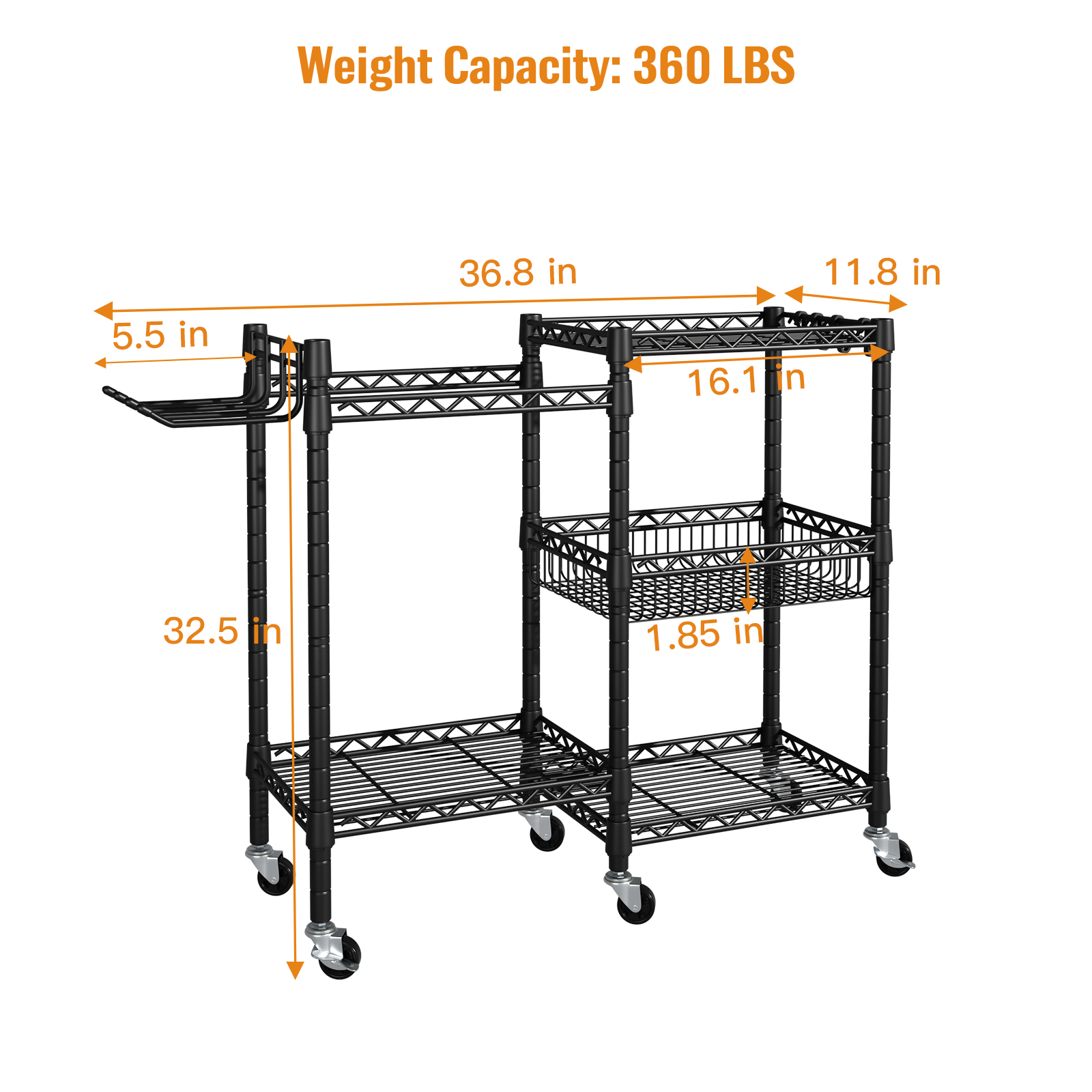 S2 Home Gym Storage, 3 Tiers Workout Equipment Organizer with Wheels for Yoga Mats, Foam Roller, Dumbbells, Kettlebells, and Resistance Bands