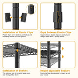 F2C Clothes Rack with Cover, Clothing Racks for Hanging Clothes, Heavy Duty Garment Rack with Shelves and Hanger Rods