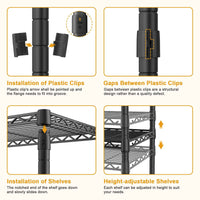 F2C Clothes Rack with Cover, Clothing Racks for Hanging Clothes, Heavy Duty Garment Rack with Shelves and Hanger Rods