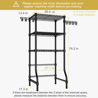 U8 Mini Over-Washer Garment Rack (Black), ≤27.1" Washer Fit, 304LBS Load & Leveling Feet