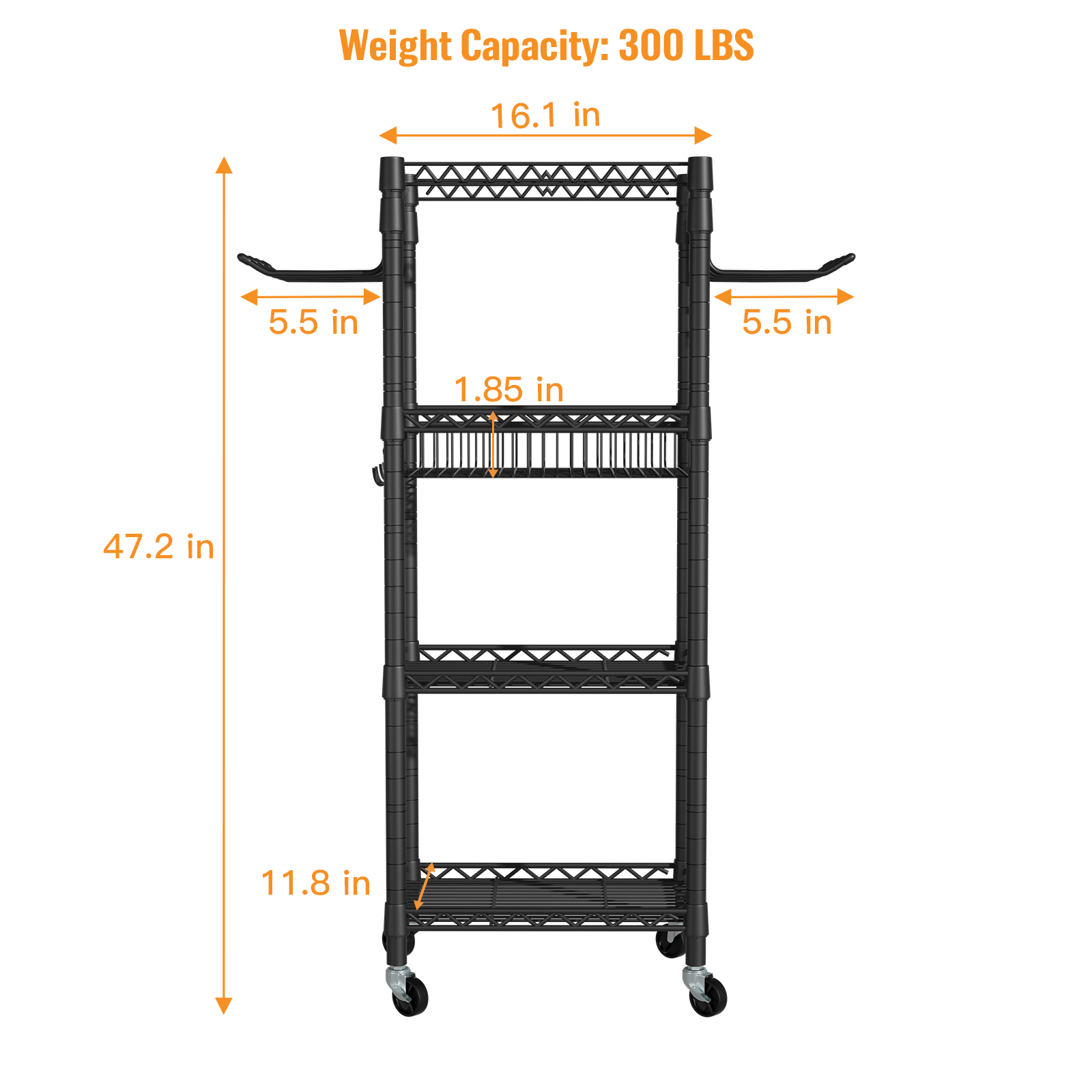 S1 Home Gym Storage, 3 Tiers Workout Equipment Organizer with Wheels for Yoga Mats, Foam Roller, Dumbbells, Kettlebells, and Resistance Bands
