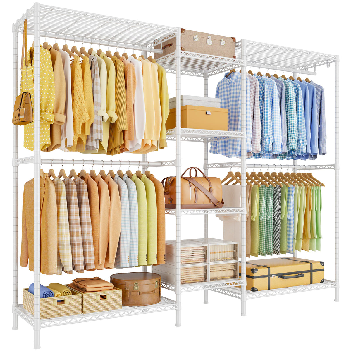 E4 Plus Heavy Duty Clothing Rack - Freestanding clothing rack with 8 shelves, Max load 1200lbs