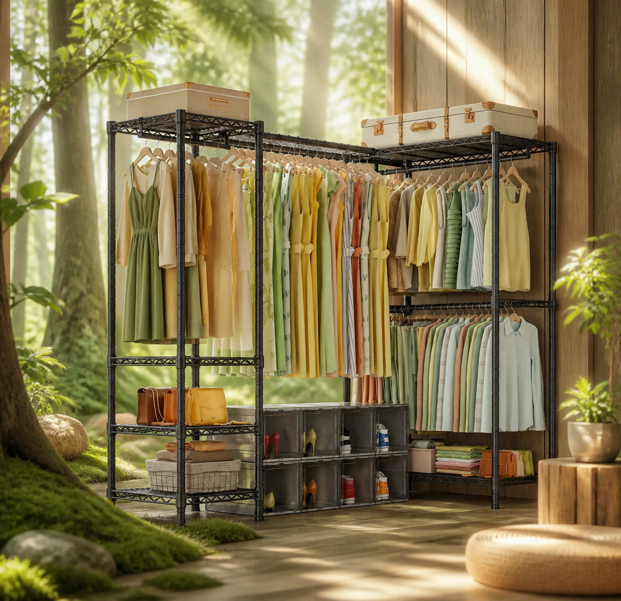 A modular ULIF system organizing a laundry room