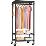 Ulif P6 clothes rack, 360 lbs capacity, 3 tiers, black - detail photo 8 of 12