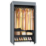 H5C Clothes Rack with Cover, Portable Closet for Hanging Clothes, Covered Clothing Racks Heavy Duty, Freestanding Garment Racks with Shelves Max Load 360LBS
