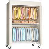 P1C Plus Single Column Rolling Garment Rack (Black+Black Cover), 46"W, 524LBS Load & Dustproof