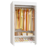 H5C Clothes Rack with Cover, Portable Closet for Hanging Clothes, Covered Clothing Racks Heavy Duty, Freestanding Garment Racks with Shelves Max Load 360LBS