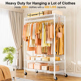 P7 45"W Single Column Garment Rack (Black), 480LBS Load & 3-Tier Adjustable Wire Shelves