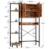 K2 Heavy Duty 7-Tier Over The Toilet Storage Cabinet（With Magnetic Doors & Adjustable Feet）Space Saver Bathroom Organizer