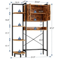 K2 Heavy Duty 7-Tier Over The Toilet Storage Cabinet（With Magnetic Doors & Adjustable Feet）Space Saver Bathroom Organizer