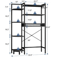K1 Heavy Duty 7-Tier Over The Toilet Storage（With Basket and Paper Hook）Freestanding Above Toilet Shelf with Adjustable Feet