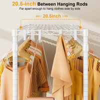 P7 45"W Single Column Garment Rack (Black), 480LBS Load & 3-Tier Adjustable Wire Shelves