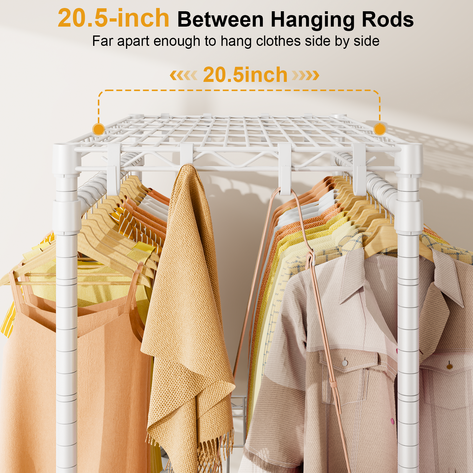 P5 39.4"W Single Column Garment Rack (Black), 655LBS Load, 3-Tier Shelves & 8 Side Hooks