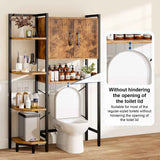 K2 Heavy Duty 7-Tier Over The Toilet Storage Cabinet（With Magnetic Doors & Adjustable Feet）Space Saver Bathroom Organizer