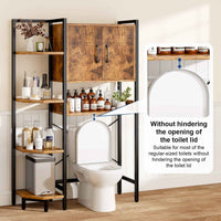 K2 Heavy Duty 7-Tier Over The Toilet Storage Cabinet（With Magnetic Doors & Adjustable Feet）Space Saver Bathroom Organizer