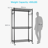 Ulif P1 closet organizer system, 450 lbs capacity, rolling, grey - detail photo 7 of 17