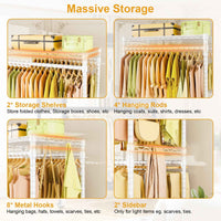 P4 35.5"W Single Column Garment Rack (Black), 560LBS Load & 20.5" Depth with Double Hanger Rods