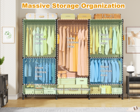 E14 Pro Heavy Duty Clothes Rack，Freestanding Clothing Racks for Hanging Clothes，Adjustable Closet Organizers and Storage，Metal Garment Rack with Shelves