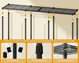 E14 Pro Heavy Duty Clothes Rack，Freestanding Clothing Racks for Hanging Clothes，Adjustable Closet Organizers and Storage，Metal Garment Rack with Shelves