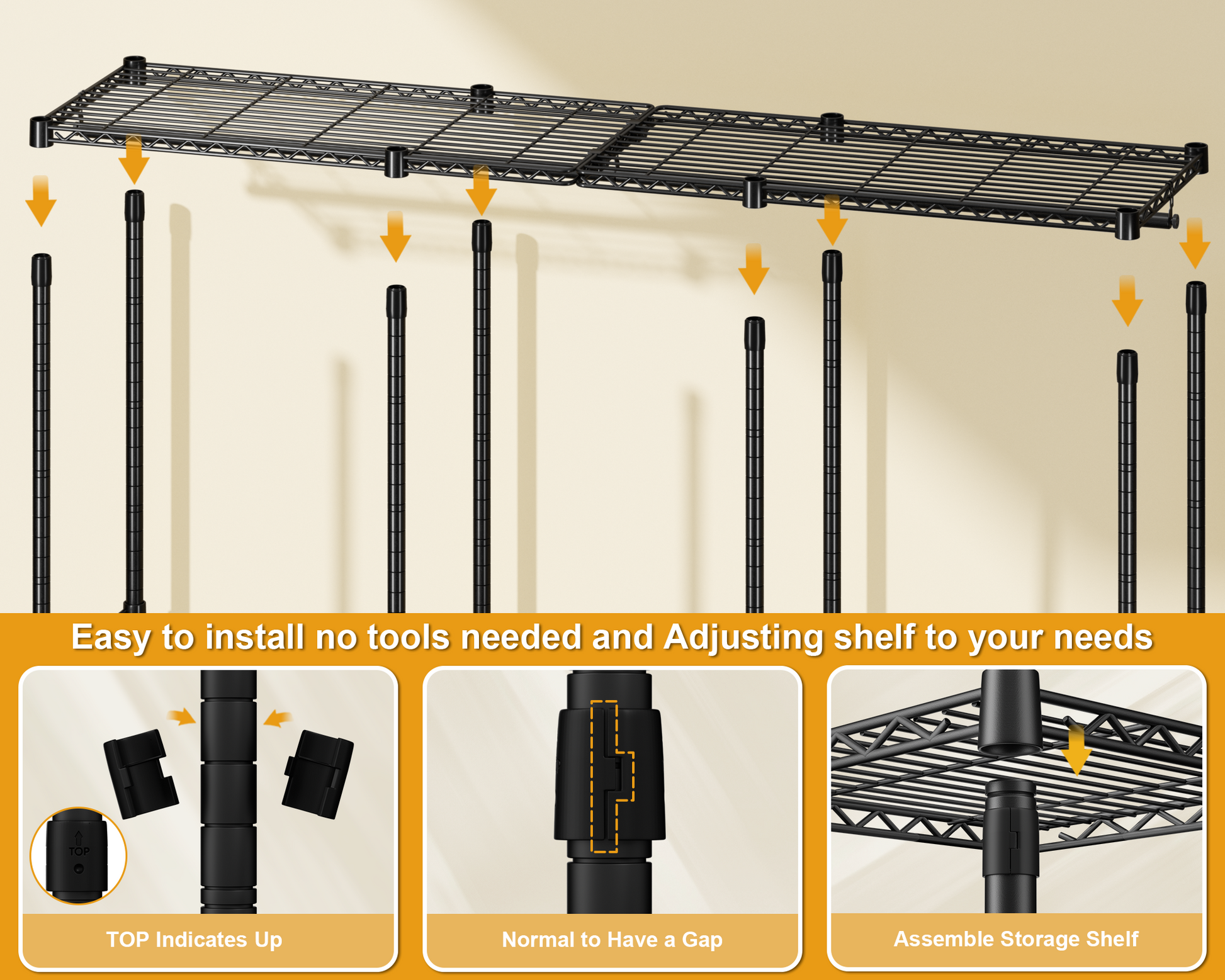E14 Pro Heavy Duty Clothes Rack，Freestanding Clothing Racks for Hanging Clothes，Adjustable Closet Organizers and Storage，Metal Garment Rack with Shelves