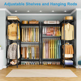Ulif E4L Corner Clothes Rack, L Shaped Garment Rack, Heavy-Duty Freestanding Closet System with Shelves and Hangers, Max Load 962lbs, 42.7" W x 42.7" D x 79.3" H, Gold
