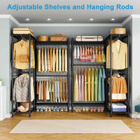 Ulif E4L Corner Clothes Rack, L Shaped Garment Rack, Heavy-Duty Freestanding Closet System with Shelves and Hangers, Max Load 962lbs, 42.7" W x 42.7" D x 79.3" H, Gold