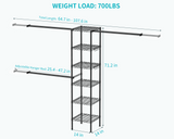 Ulif M1 closet organizer system, 700 lbs capacity, wall mounted, expandable, black - detail photo 6 of 10
