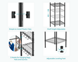 Ulif M1 closet organizer system, 700 lbs capacity, wall mounted, expandable, black - detail photo 8 of 10
